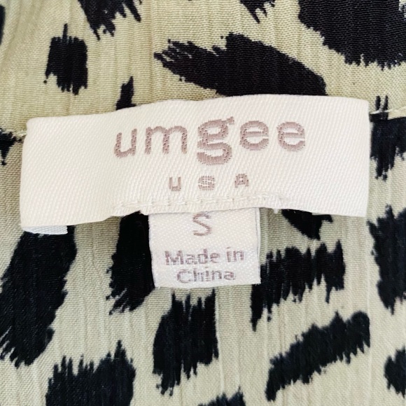 Umgee Green & Black‎ Printed Partial Button Down Shirt Dress Size Small - Picture 5 of 6